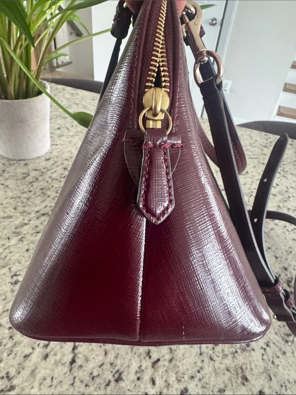 Coach Women’s Leather Dome Satchel - Wine